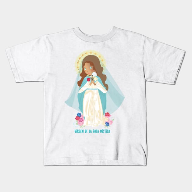 Virgen de la rosa Mística Kids T-Shirt by AlMAO2O